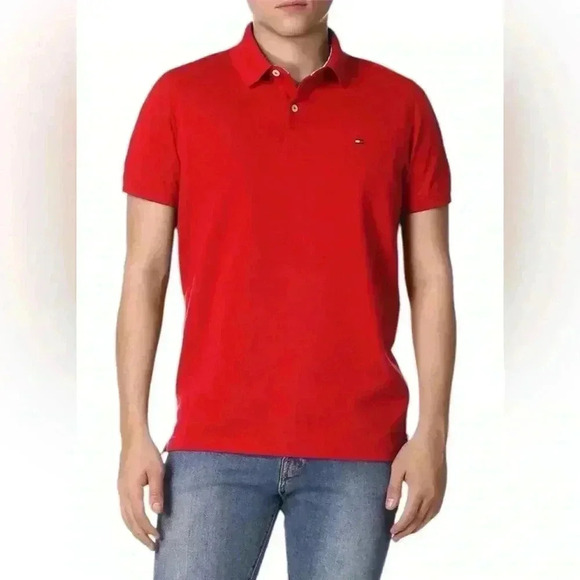 Tommy Hilfiger Mens Stretch Slim Fit Pique Polo Shirt Large. Size Chart in Photo - Picture 2 of 5